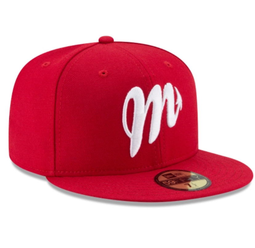 Diablos Rojos Del México New Era Mexican Baseball League LMB 59FIFTY 5950 Fitted Cap Hat Royal Blue Crown/Visor White Logo 7 5/8