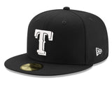 New Era Texas Rangers Basic Black & White 59fifty Fitted Cap