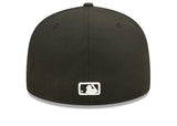 New Era Seattle Mariners Team Logo Black and White 59fifty Fitted Cap