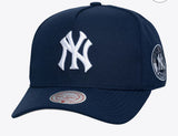 Mitchell and Ness New York Yankees Navy Cooperstown Double Clutch Pro Pinch Snapback Cap