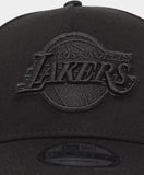New Era Los Ángeles Lakers Blackedout A-frame 9forty Snapback Cap