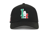 New Era Los Angeles Dodgers Black Mexico Flag Patch 9forty A-frame Trucker Snapback Cap