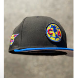 New Era Club America “Ódiame Más” 40th Anniversary Two tone Black/Light Royal 59fifty Fitted Cap