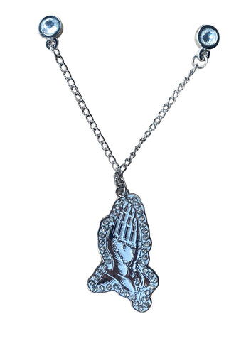 Thehatdog1 Praying Hands Chain Pin