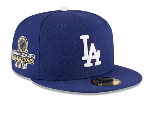 New Era Los Angeles Dodgers 2024 World Series Champions Patch Gray UV 59Fifty Fitted Cap