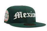 New Era Mexico Script Dark Green Aztec Calendar Patch 59fifty Fitted Cap