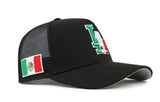 New Era Los Angeles Dodgers Black Mexico Flag Patch 9forty A-frame Trucker Snapback Cap
