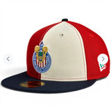New Era club Deportivo del Guadalajara Chivas “Futuro Sagrado” Chrome/Red Pinwheel 59fifty Fitted Cap