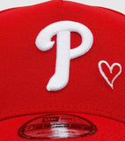New Era Philadelphia Phillies Team Color Hearts Pink UV 9forty A-frame Snapback Cap