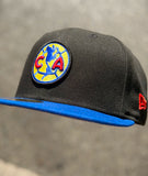New Era Club America “Ódiame Más” 40th Anniversary Two tone Black/Light Royal 59fifty Fitted Cap
