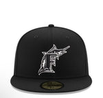 New Era Florida Marlins Cooperstown Black and White 59fifty Fitted Cap