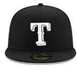 New Era Texas Rangers Basic Black & White 59fifty Fitted Cap