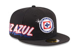 New Era Cruz Azul Wordmark Side 59fifty Fitted Cap
