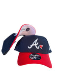 New Era Atlanta Braves Team Color Hearts Pink UV 9forty A-frame Snapback Cap