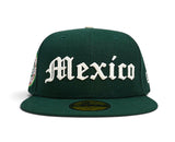 New Era Mexico Script Dark Green Aztec Calendar Patch 59fifty Fitted Cap