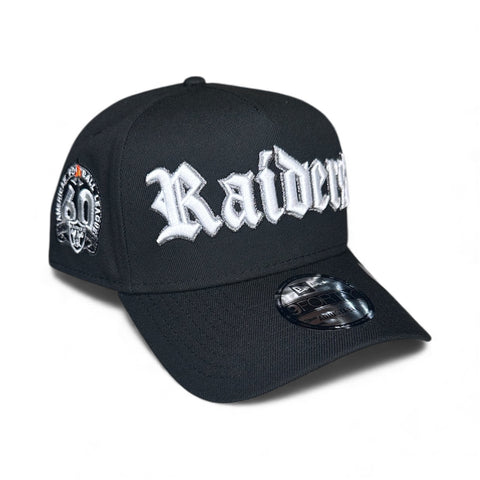 New Era Las Vegas Raiders Script 60th Season Patch A-Frame 9forty Snapback Cap