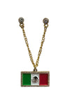 Thehatdog1 Mexico flag Diamonds  Gold Chain Pin