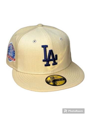 New Era Los Angeles Dodgers Raffia Front 60th Anniversary SP Gray UV 59fifty Fitted Cap