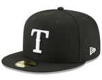 New Era Texas Rangers Basic Black & White 59fifty Fitted Cap