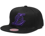 Mitchell and Ness Los Angeles Lakers Black Core Basic Snapback Cap