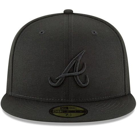 New Era Atlanta Braves Blacked Out 59fifty Fitted Cap