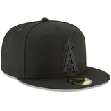 New Era Los Angeles Ángels Basic Black on Black 59fifty Fitted Cap