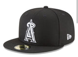 New Era Los Angeles Angels Black and White 59fifty Fitted Cap