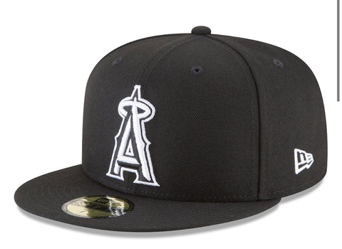 Los Angeles Angels New Era Black & White Low Profile 59FIFTY