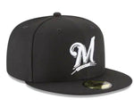 New Era Milwaukee Brewers Black & White Basic 59fifty Fitted Cap