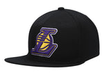 Mitchell and Ness Los Angeles Lakers Black Core Basic Snapback Cap