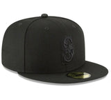 New Era Seattle Mariners Blackout Basic 59fifty Fitted Cap ni